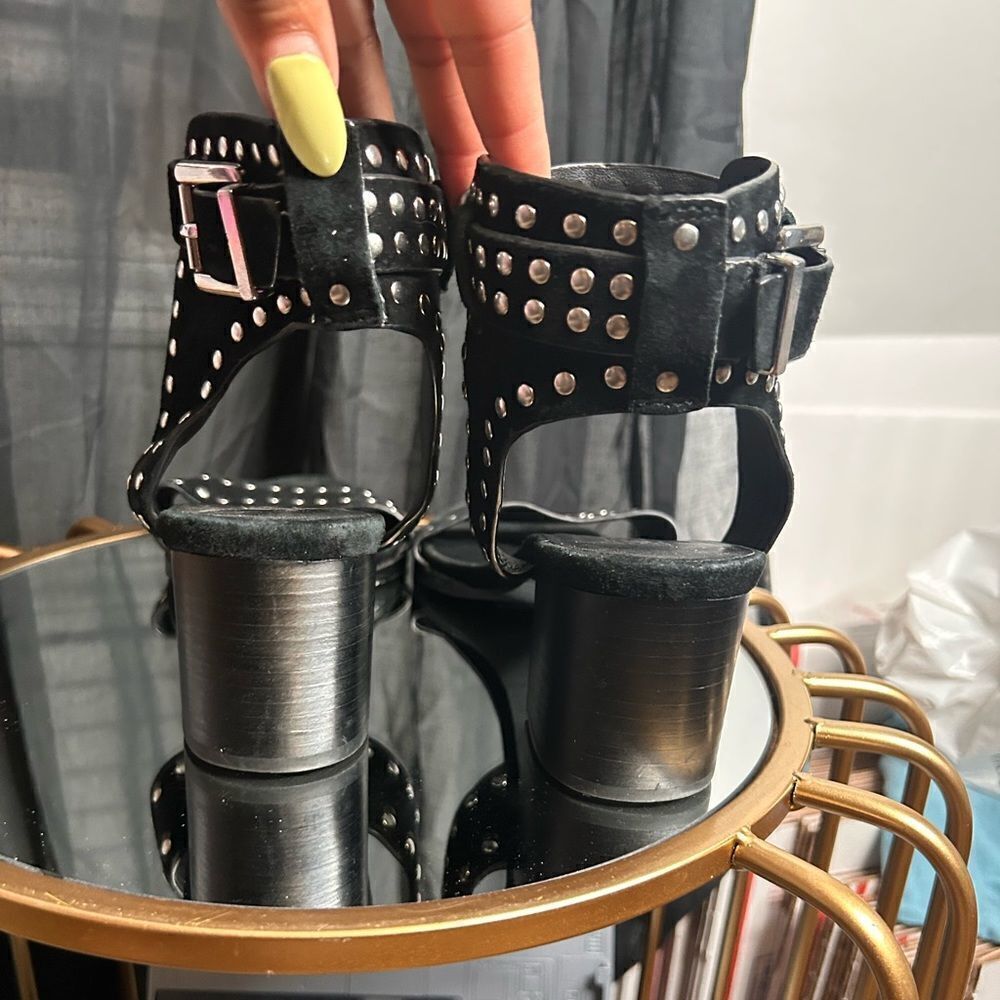 Sol Sana Porter Studded Suede Heel Sandals - Picture 5 of 5